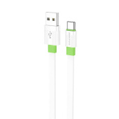 Кабель USB - Type-C Borofone BX89  100см 3A  (white/green)