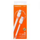 Кабель USB - Type-C Borofone BX89  100см 3A  (white/orange)