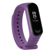 Ремешок - WB08 Xiaomi Mi Band 3/Mi Band 4 силикон на кнопке (регулируемый) (purple)