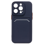 Чехол-накладка - SC315 с картхолдером для "Apple iPhone 14 Pro" (dark blue) (214397)