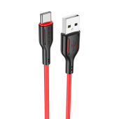 Кабель USB - Type-C Borofone BX63  100см 3A  (black/red)