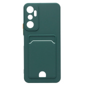 Чехол-накладка - SC315 с картхолдером для "infinix HOT 20 4G" (dark green)