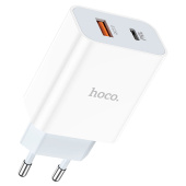 Адаптер Сетевой Hoco C97A PD QC3.0 USB/Type-C 3A/18W (white)