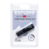 Флэш накопитель USB 8 Гб Exployd 620 (black)