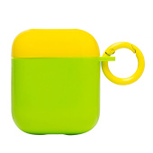 Чехол - PCP02 для кейса "Apple AirPods/AirPods 2" (green/yellow) (001)