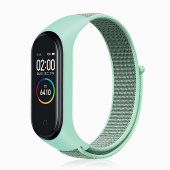 Ремешок - WB09 Xiaomi Mi Band 3/Mi Band 4 текстиль липучка (регулируемый) (mint)