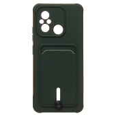 Чехол-накладка - SC304 с картхолдером для "Xiaomi Poco C55/Redmi 12C" (dark green)