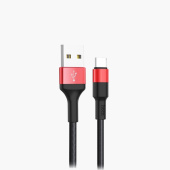 Кабель USB - Type-C Hoco X26 Xpress  100см 2A  (black/red)