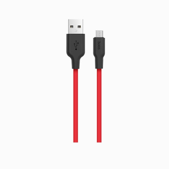 Кабель USB - micro USB Hoco X21 Silicone  100см 2A  (black/red)