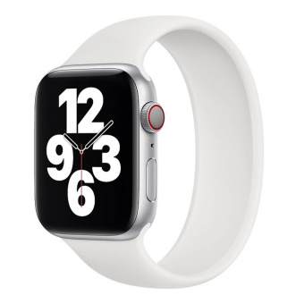 Ремешок - ApW15 монобраслет Apple Watch 42/44/45мм (180мм) силикон (white)