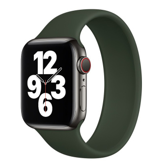Ремешок - ApW15 монобраслет Apple Watch 38/40/41мм (150мм) силикон (dark green)