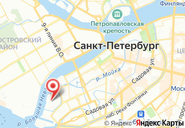Остров Первых на карте Санкт-Петербурга
