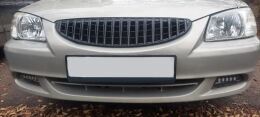 Решетка радиатора (глянец) в стиле Мерседес для Hyundai Accent 1999-2012