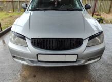 Решетка радиатора (матовая) в стиле Мерседес для Hyundai Accent 1999-2012