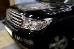 Накладки на фары (реснички) Toyota LAND CRUISER 200 2007-2012 дорестайлинг