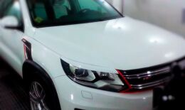 Накладки на передние фары (реснички) для Volkswagen Tiguan 2011-2017