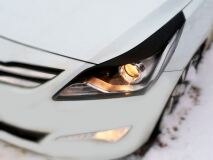 Реснички (накладки) на фары Hyundai Solaris 2014-2017 рестайл
