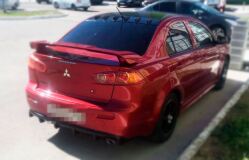 Козырек широкий ШАГРЕНЬ EVO-style 6 зубьев на крышу Mitsubishi Lancer 10 