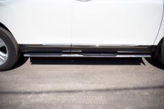 Пороги труба D75х42 овал с накладками для Toyota Highlander 2010-2013