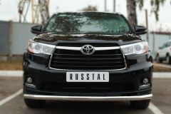 Защита переднего бампера D63 (секции) для Toyota Highlander 2014-