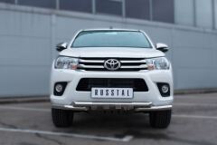 Защита переднего бампера D63 (дуга) D63 (уголки)+клыки для Toyota Hilux 2015-