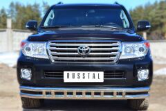 Защита переднего бампера D63 (секции) D63 (секции) декор для Toyota Land Cruiser 200 2012-2015