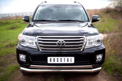 Защита переднего бампера 76/75х42 для Toyota Land Cruiser 200 2012-2015