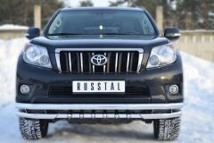 Защита переднего бампера D63 (секции) D63 (уголки)+ зубы для Toyota LC Prado 150 2009-2012