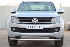 Защита переднего бампера D63 (секции) 75х42 (дуга) для Volkswagen Amarok 2013-