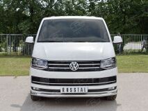 Защита переднего бампера D63 секция для Volkswagen Caravella Transporter Т6 2016 (длинная база)