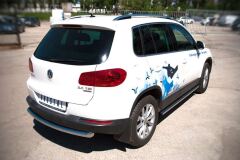 Пороги труба D63 (вариант 2) для Volkswagen Tiguan Sport & Style (Trend & Fun) 2011-