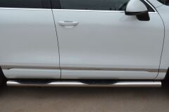 Пороги труба D76 с накладками (вариант 3) для Volkswagen Touareg 2010-2013