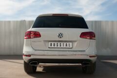 Защита заднего бампера D75х42 (дуга) для Volkswagen Touareg 2014-2018