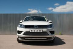 Защита переднего бампера D63 (секции) для Volkswagen Touareg 2014-2018