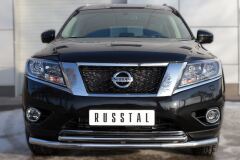 Защита переднего бампера D63 (секции) D42 (дуга) для Nissan Pathfinder 2014-