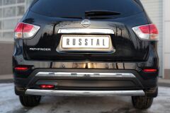 Защита заднего бампера D75х42 (дуга) для Nissan Pathfinder 2014-