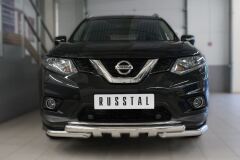 Защита переднего бампера D63 (дуга) D63 (уголки)+клыки для Nissan X-Trail 2015-