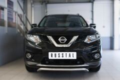 Защита переднего бампера D42 (волна) для Nissan X-Trail 2015-