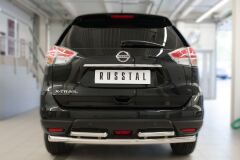 Защита заднего бампера D63 (дуга) D42х2 (дуга) для Nissan X-Trail 2015-