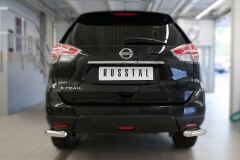 Защита заднего бампера уголки D63(секции) для Nissan X-Trail 2015-