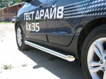 Пороги труба D76 (вариант 1) для Hyundai IX35 2010-2012