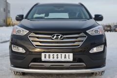 Защита переднего бампера D76 (секции) для Hyundai Santa Fe 2012-2015