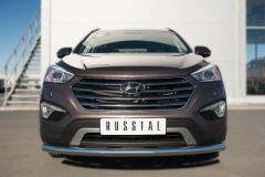 Защита переднего бампера D63 (секции) для Hyundai Santa Fe Grand 2014-