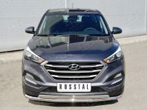 Защита переднего бампера D63 секция-75х42 дуга для Hyundai Tucson 2015