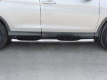 Пороги труба D76 с накладкой (вариант 3) для Honda CR-V 2015