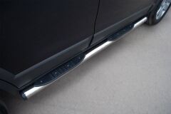 Пороги труба D76 с накладками (вариант 2) для Chevrolet Captiva 2011-2013