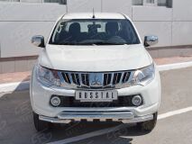 Защита переднего бампера D63дуга-D63 уголки+клыки для Mitsubishi L200 2015-