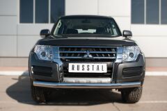 Защита переднего бампера D76 (секции) для Mitsubishi Pajero 4 2014-