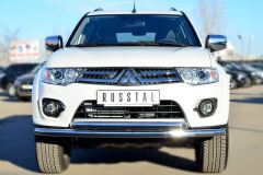 Защита переднего бампера D63 (секции) D63 (дуга) для Mitsubishi Pajero Sport 2013-2015