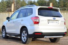 Пороги труба D76 с накладкой (вариант 3) для Subaru Forester 2013-